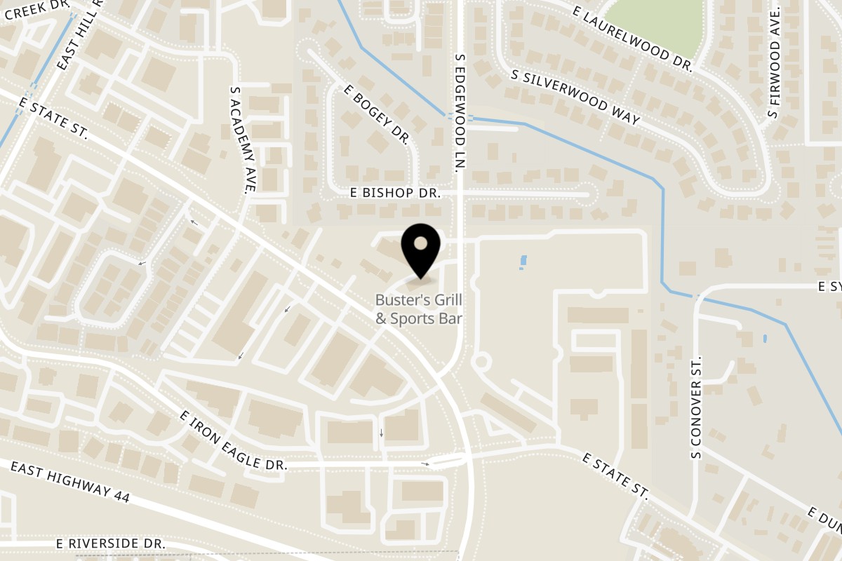 Map showing the location of Pueblo Lindo on 1396 E State St in Eagle